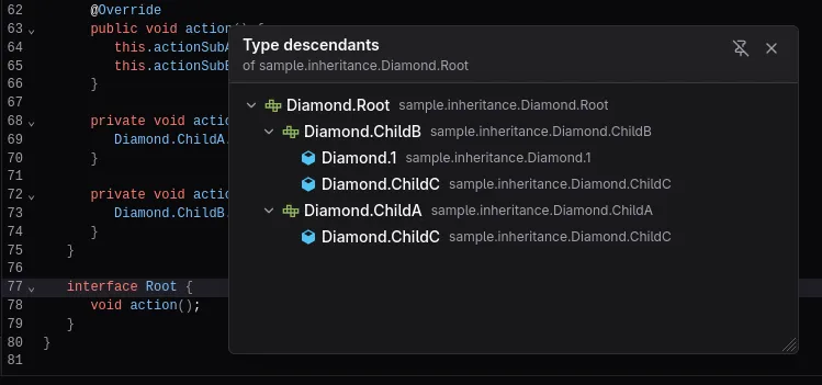 Find implementations example